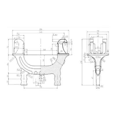 GOST Integral Casting Railway Shoulder for APC-4 Rail Clip